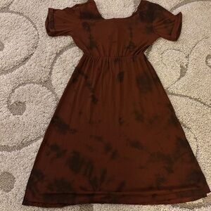 POL Brown Tie-Dye Dress